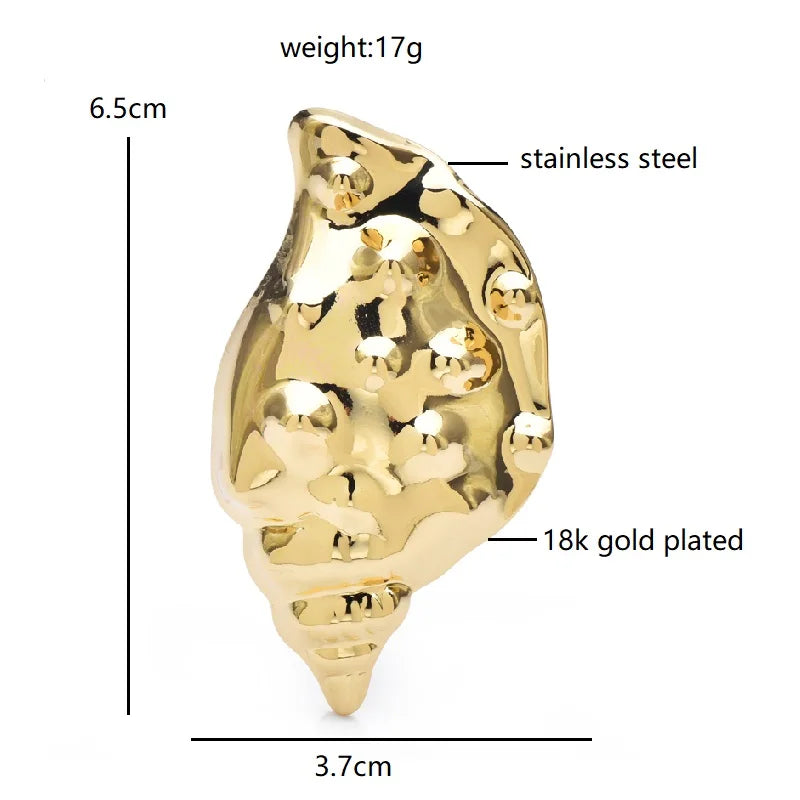 Textured Conch Shell Brooch — dimensions