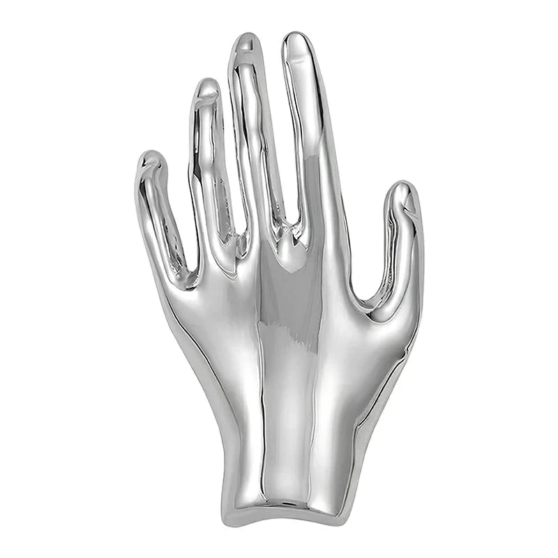 Sculptural Open Hand Brooch original white background product photo