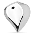 Sculptural Folded Heart Stainless Steel Brooch — Silver