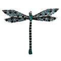 Jeweled Slender Dragonfly Brooch — Green