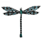 Jeweled Slender Dragonfly Brooch — Green