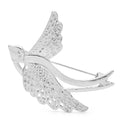 Textured Swallow with Sweeping Tail Brooch — Silver