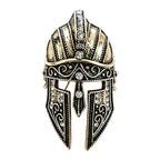 Vintage Warrior Helmet Rhinestone Brooch original white background product photo