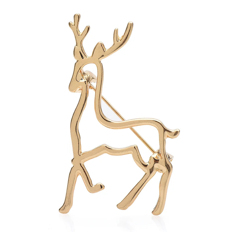 Minimalist Openwork Antler Deer Brooch