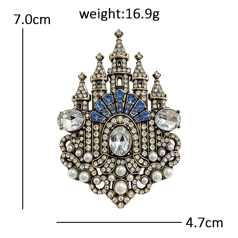 Sparkling Fairy Tale Castle Brooch