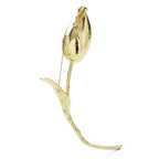 Large Sculptural Tulip Stem Brooch — Gold