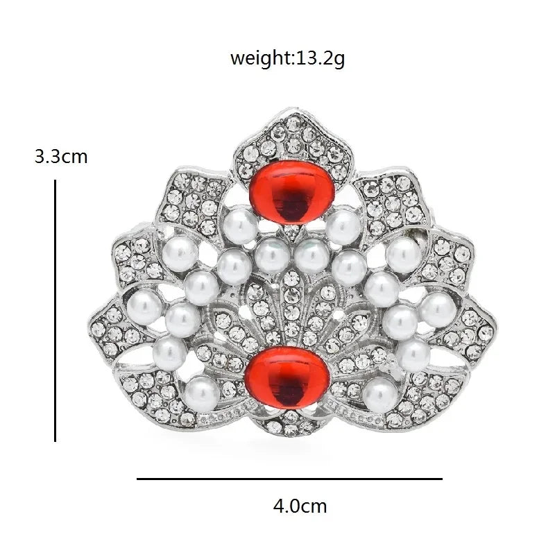 Jeweled Nature and Symbol Motif Brooch