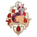 Ornate Rhinestone Cat Portrait Brooch original variant product photo