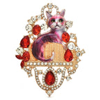 Ornate Rhinestone Cat Portrait Brooch original variant product photo