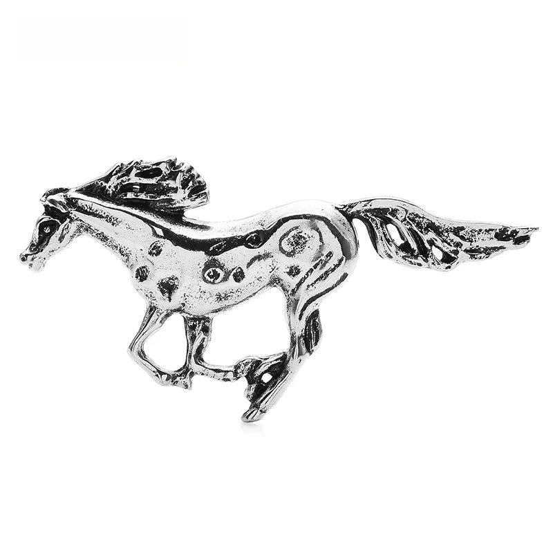 Broche vintage en forme de cheval de course