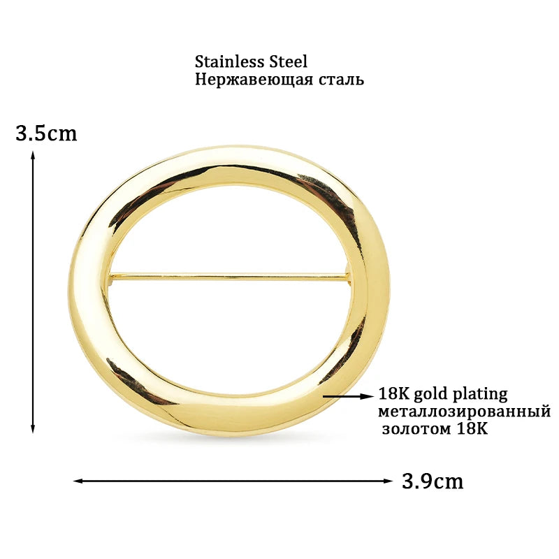 Polished Open Circle Brooch — product view