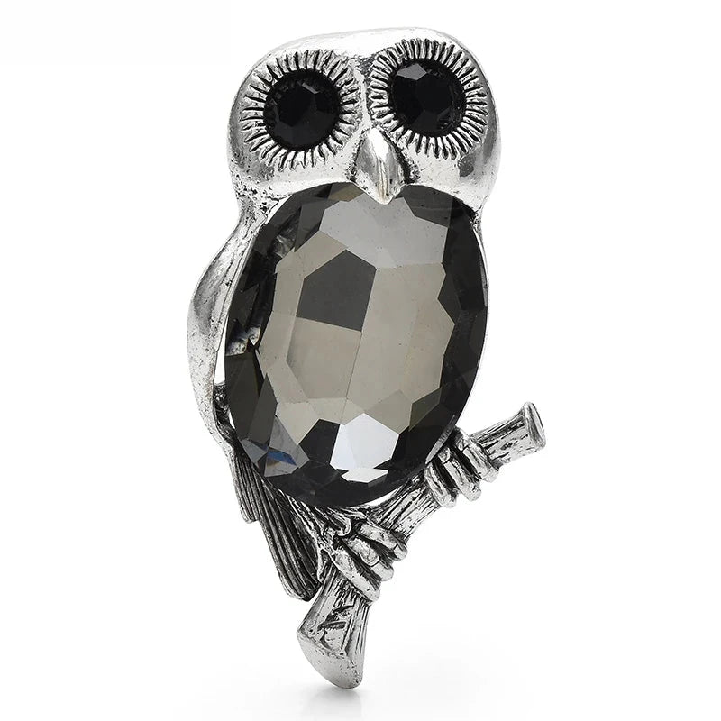 Faceted Owl on Branch Brooch original variant product photo