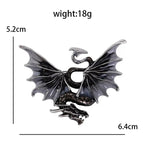 Winged Enamel Dragon Brooch — dimensions