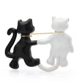 Broche paire de chats en émail