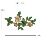 Rhinestone Butterfly and Flower Branch Brooch — dimensions