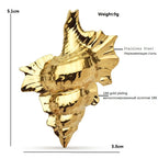 Sculptural Conch Shell Brooch — dimensions