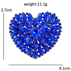 Layered Sparkling Heart Brooch