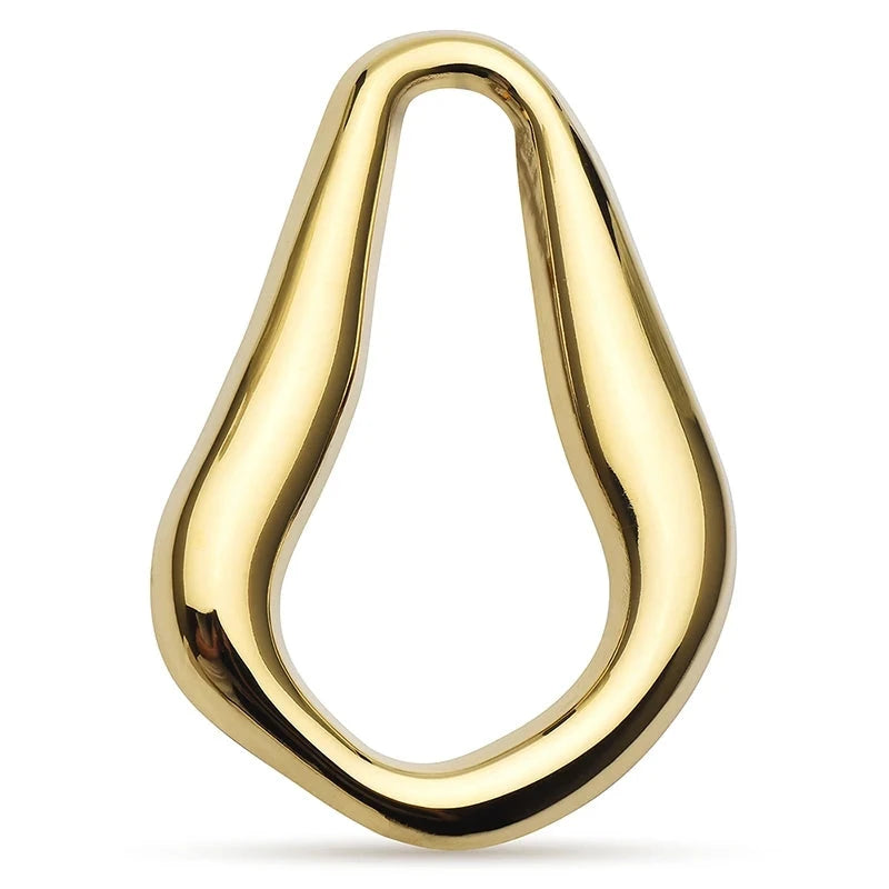 Broche sculpturale en forme de larme en acier inoxydable