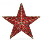 Sparkling Rhinestone Star Brooch — Red