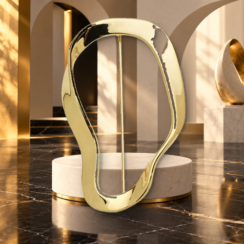 Asymmetric Sculptural Loop Frame Brooch styled in a thematic scene