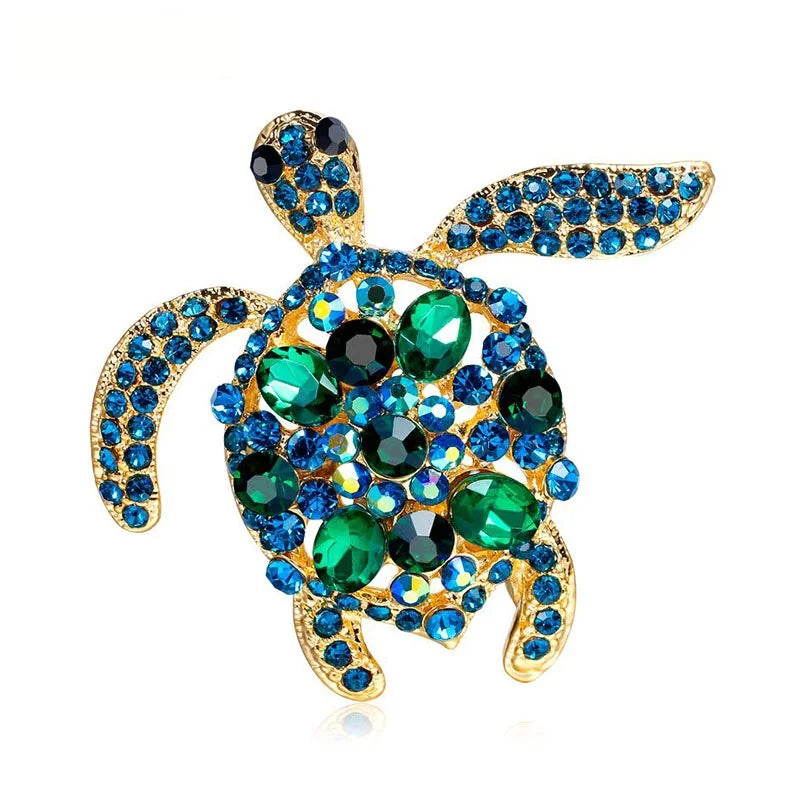 Jeweled Green Sea Turtle Brooch