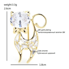 Crystal-Head Cat Brooch