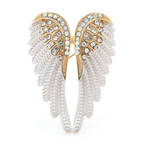 Jeweled Angel Wings Brooch