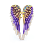 Jeweled Angel Wings Brooch