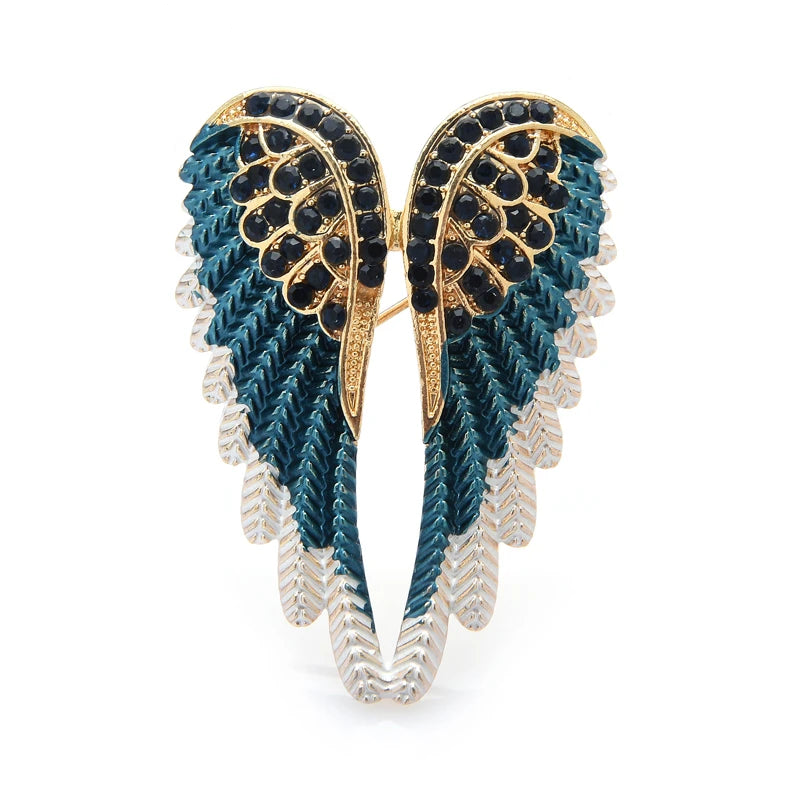 Jeweled Angel Wings Brooch