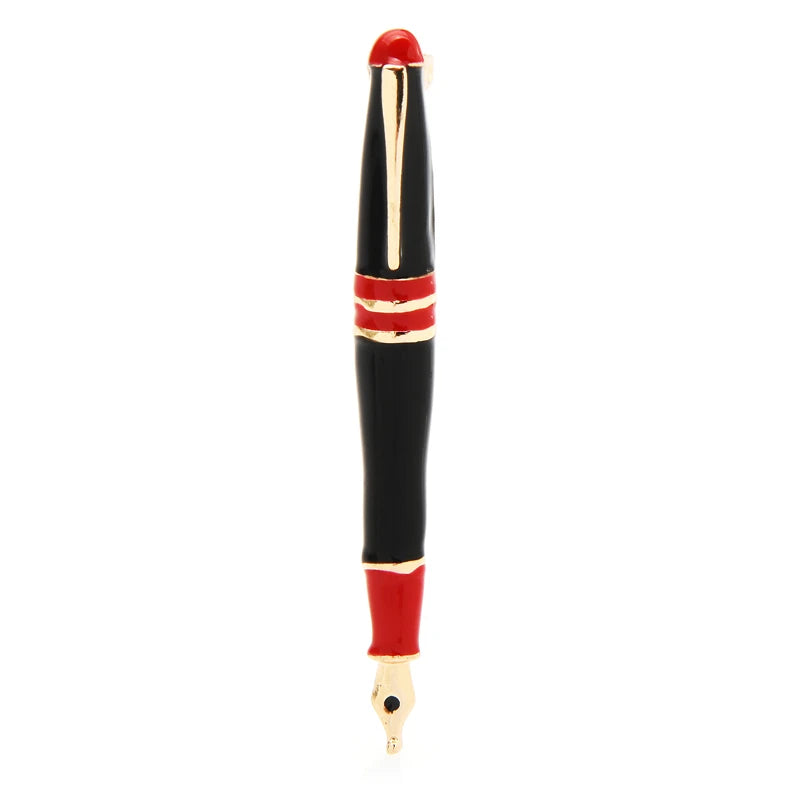 Enamel Fountain Pen Brooch