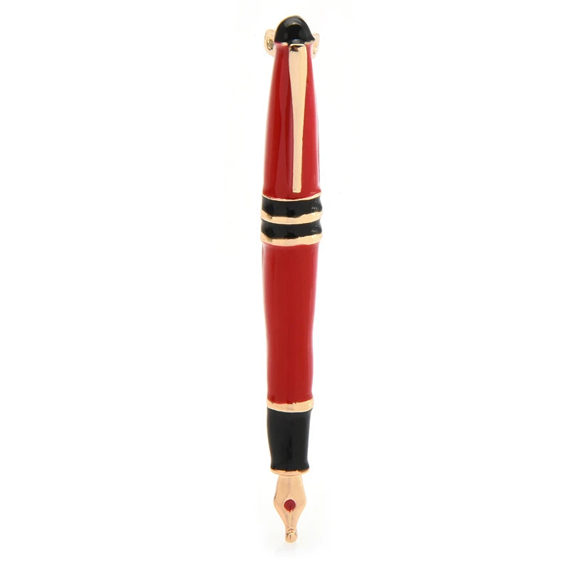 Enamel Fountain Pen Brooch