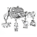 Noah's Ark Animal Charm Brooch