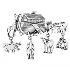 Noah's Ark Animal Charm Brooch