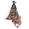 Cats Under Christmas Tree Brooch