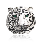 Jeweled Tiger Face Brooch