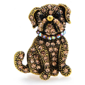 Jeweled Shar Pei Dog Brooch