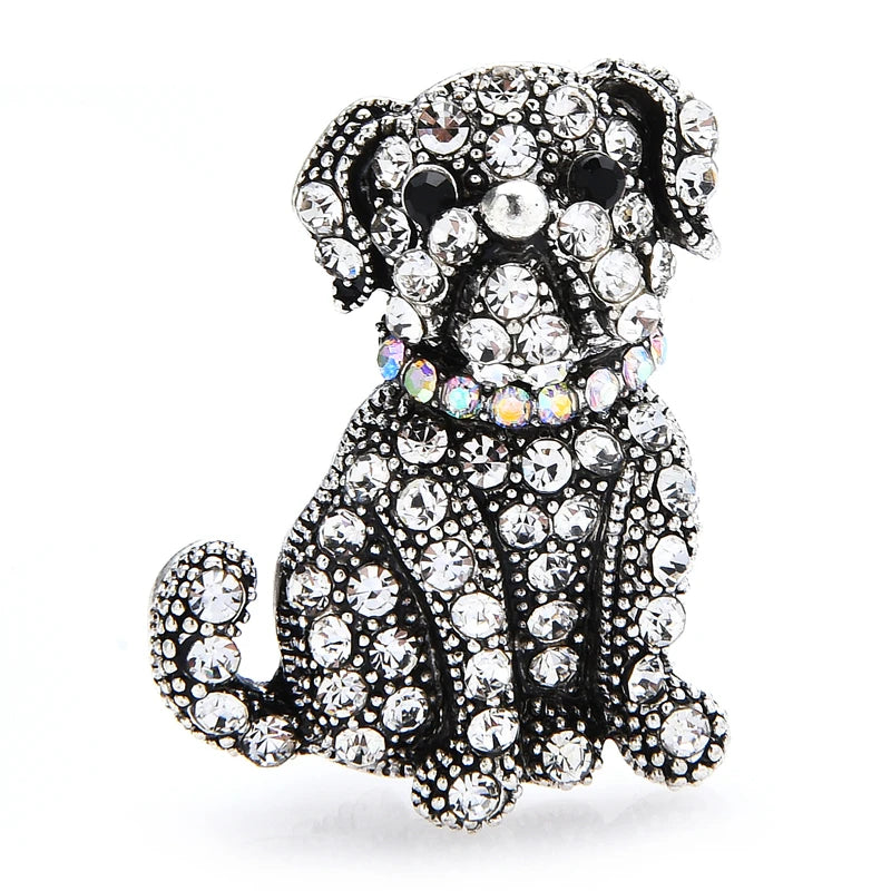 Jeweled Shar Pei Dog Brooch