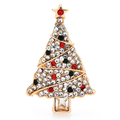 Spiral Rhinestone Christmas Tree Brooch