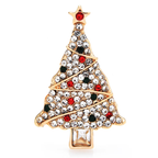Spiral Rhinestone Christmas Tree Brooch