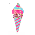 Pink and Turquoise Ice Cream Brooch