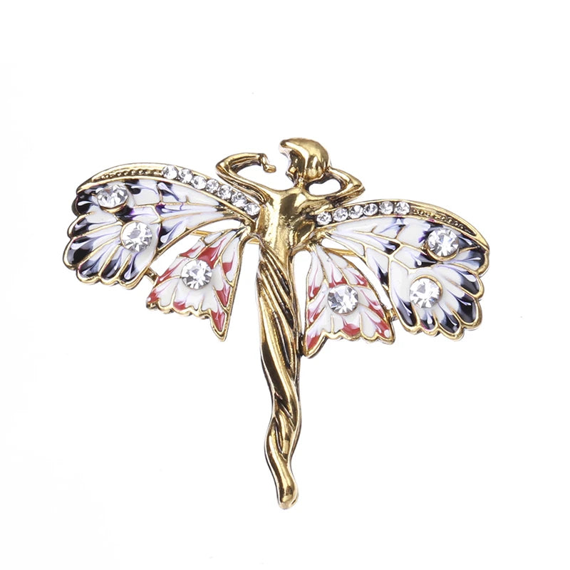 Jeweled Butterfly Wing Fairy Brooch