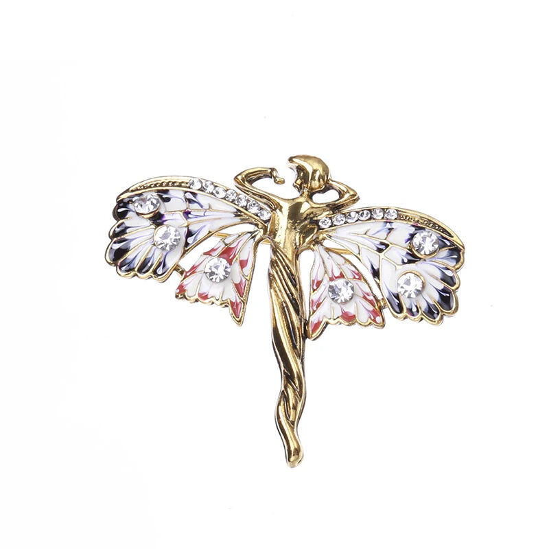Jeweled Butterfly Wing Fairy Brooch