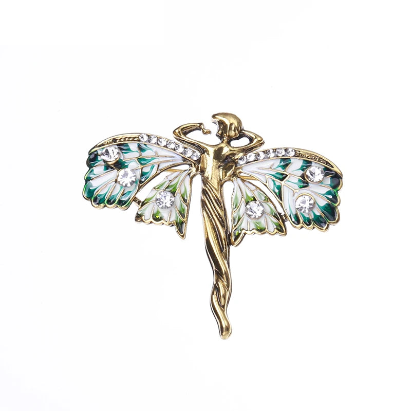 Jeweled Butterfly Wing Fairy Brooch