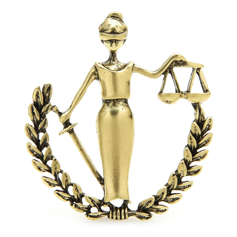Lady Justice Scales Brooch