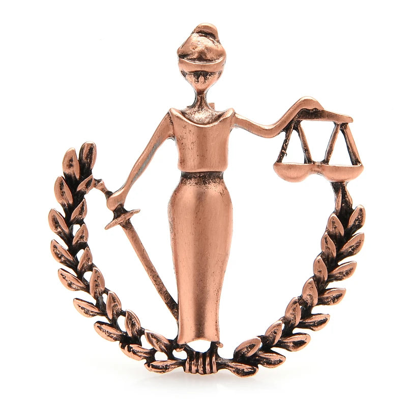 Lady Justice Scales Brooch
