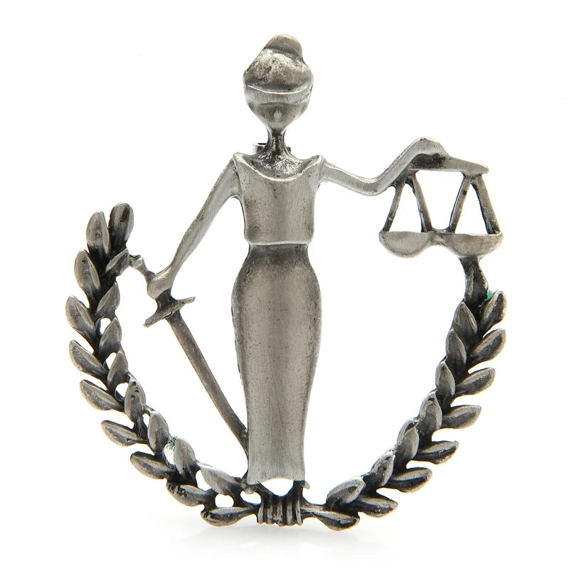 Lady Justice Scales Brooch