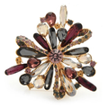Multicolor Marquise Flower Brooch