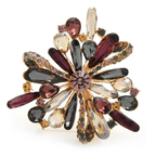 Multicolor Marquise Flower Brooch