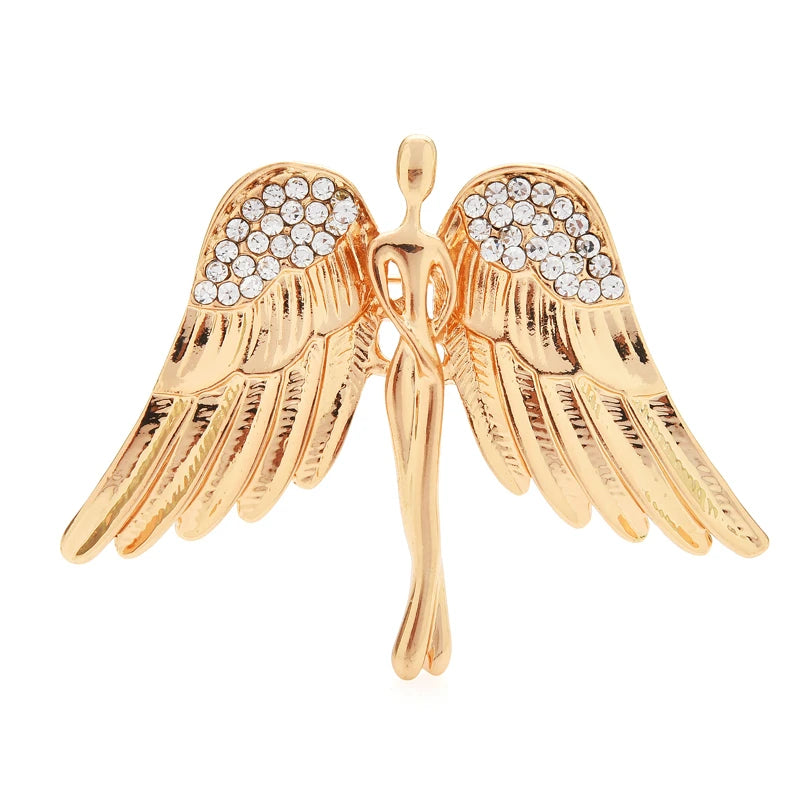 Sculpted Angel with Open Wings Brooch