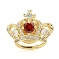 Red Jewel Crown Collar Brooch